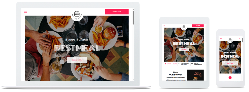 Maquette de site intelligent pour restaurant réalisée par The DM Link